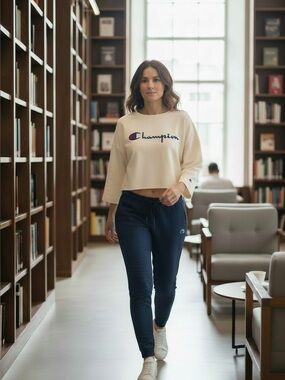 CHAMPION WOMEN'S CROPPED 3/4 SLEEVES T-SHIRT Small